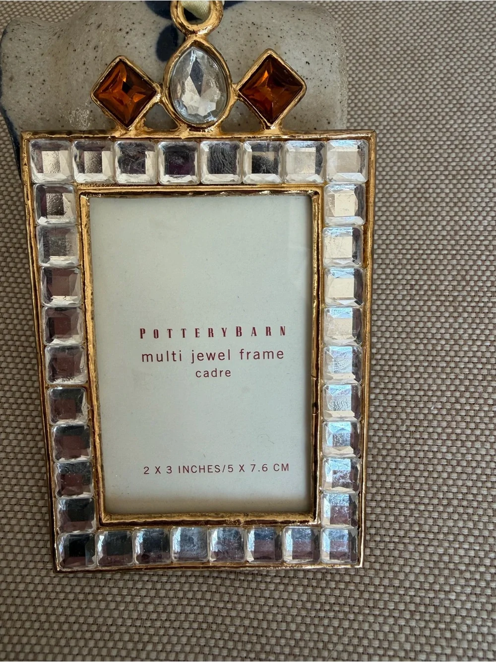 Pottery Barn Gold and White Jewel Hanging Frames - Set of 2 Small photo frames